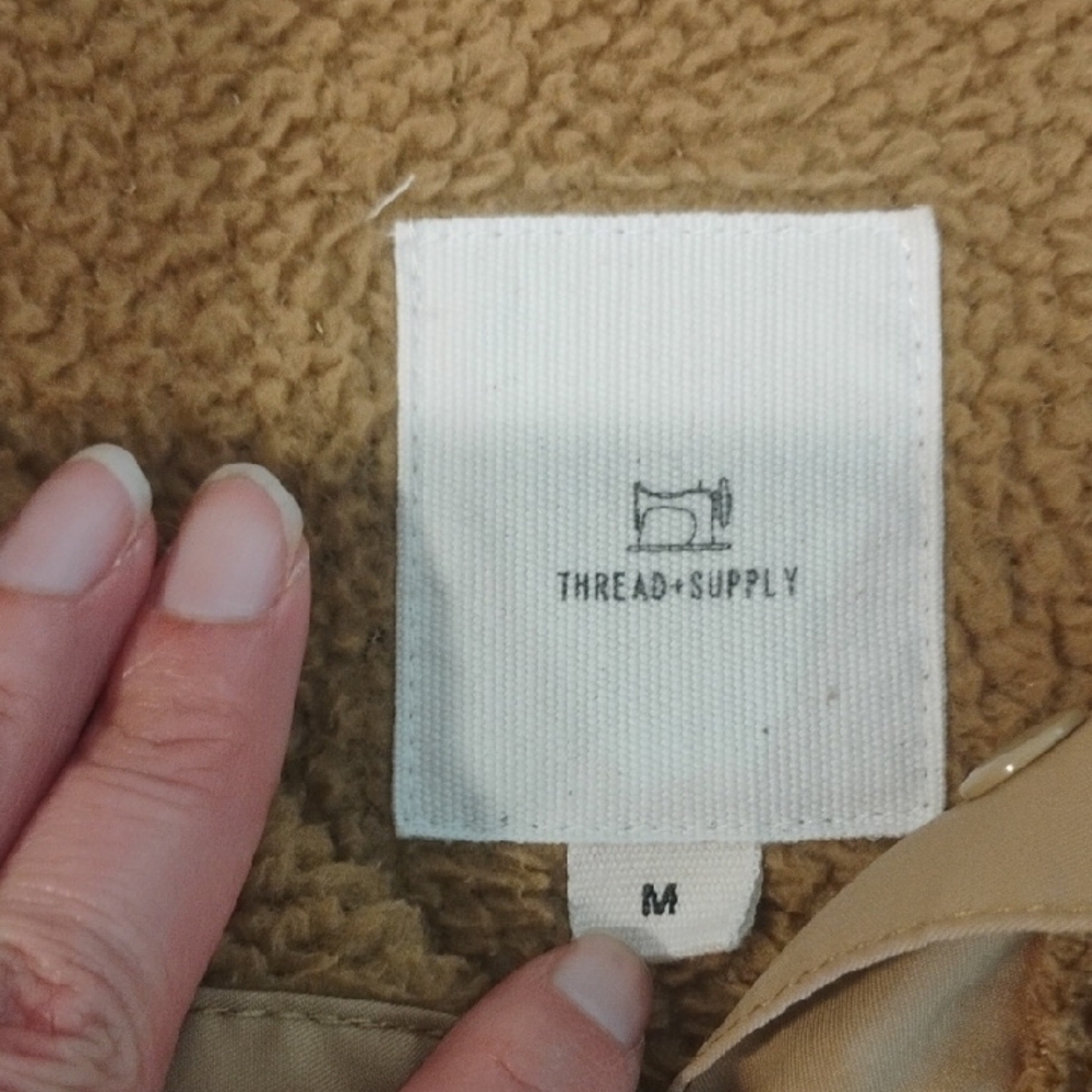 Thread & Supply Men's Zip Up Sweater in Tan - Picture 2 of 7